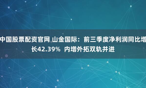 中国股票配资官网 山金国际：前三季度净利润同比增长42.39%  内增外拓双轨并进